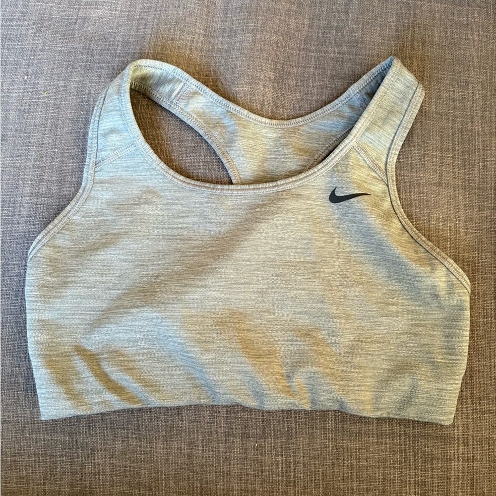 Nike Heather Light Gray Racerback Sports Bra